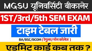 MGSU UNIVERSITY BA BSC BCOM 1st 3Rd 5th Semester Exam time table 2025-26 regular Non College screenshot 3