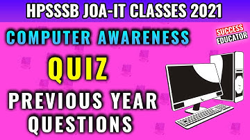 HPSSC Junior Office Assistant (JOA-IT) Preparation 2020 | Computer Awareness-QUIZ (21-01-2021)