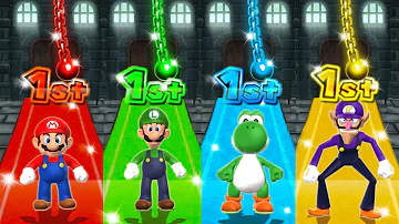 Mario Party 9 Step it Up - Luigi Vs Mario Vs Yoshi Vs Waluigi (Master Cpu)