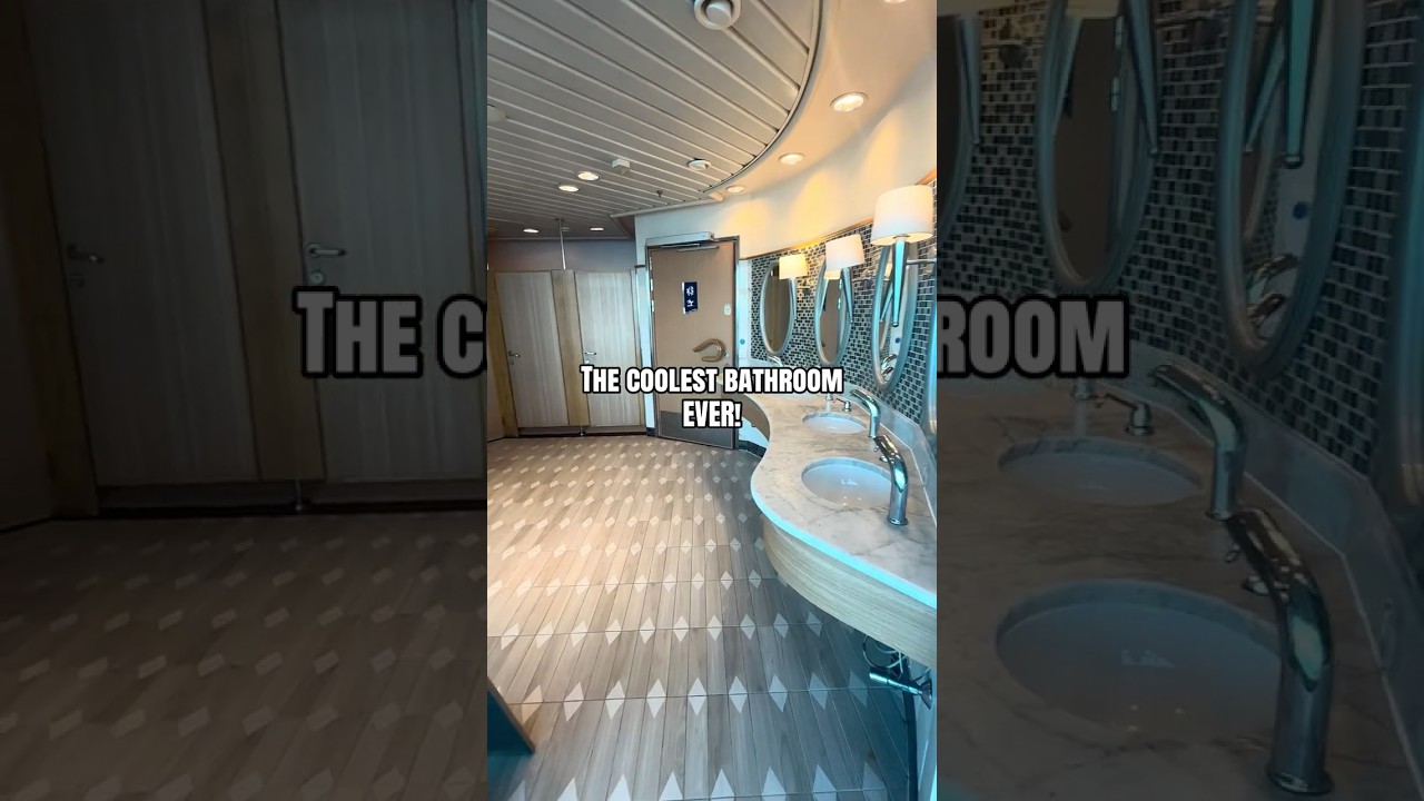 The coolest bathroom I’ve seen #thesuitcaseys #exploreroftheseas #royalcaribbean #cruise