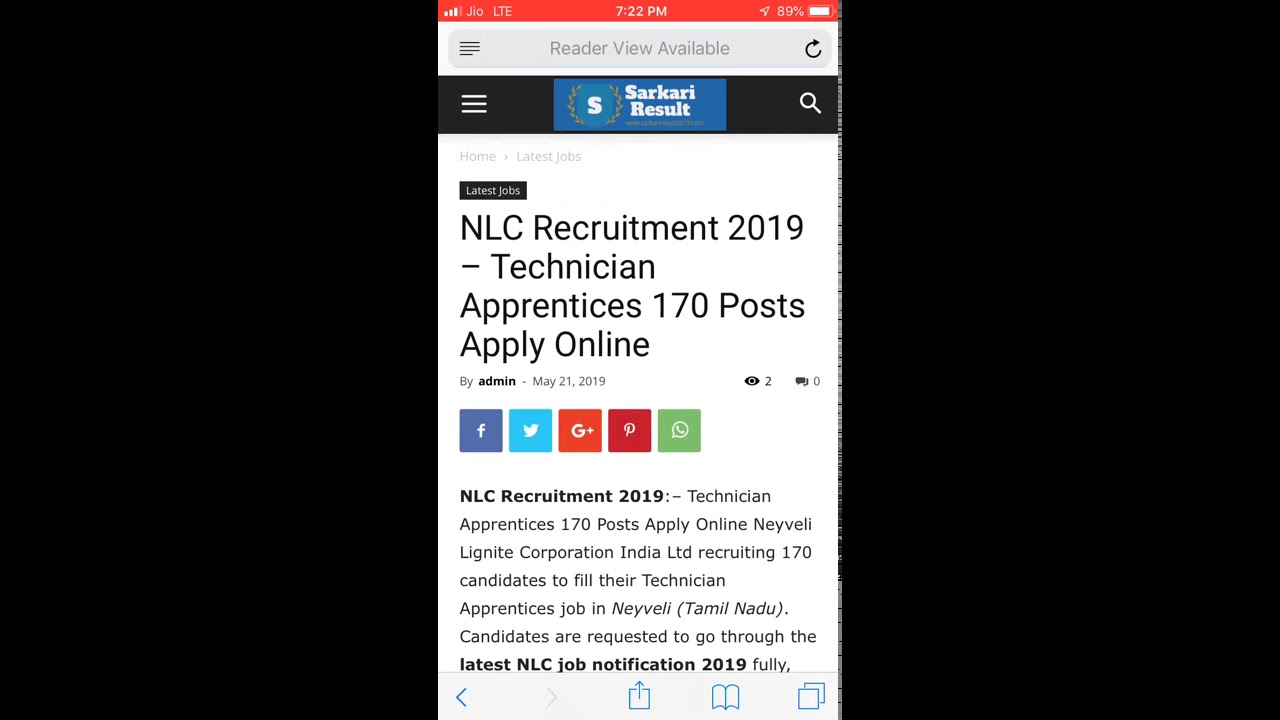 NLC Recruitment 2019 | NLC | Technician Apprentices | 170 Posts Apply Online |