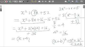 IXPOE Math Session on how to complete squares for quadratic expressions
