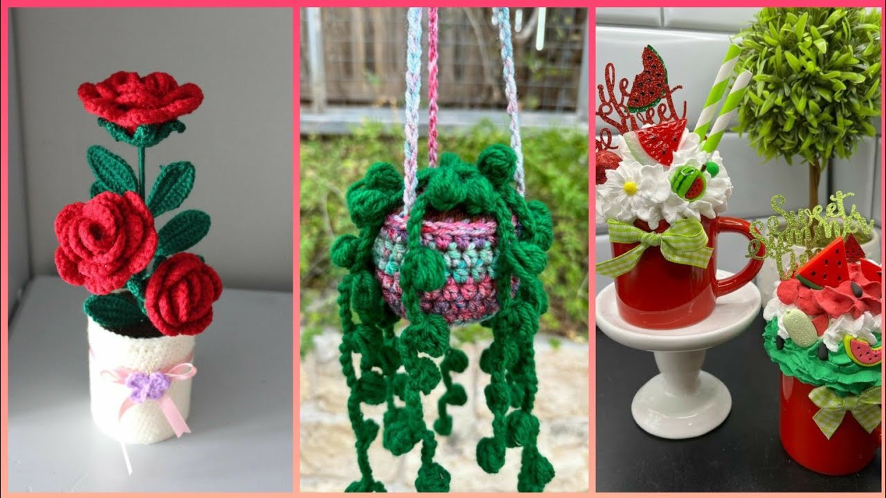 "DIY Crochet Flower Decorations Easy and Beautiful Craft Ideas!" YouTube