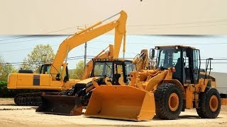 Construction Machinery PowerPoint Template Backgrounds - DigitalOfficePro #00252