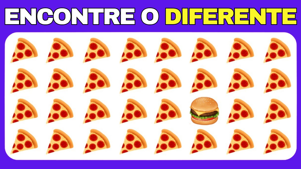 Encontre O Diferente - Pizza Vs Biscoito Emoji Challenge 🔍🍕🍪