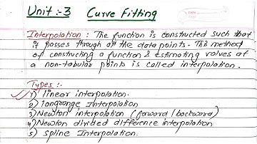 Unit:3 | Curve Fitting | Interpolation | Linear Interpolation | Prashant YT | Numerical Method | NM