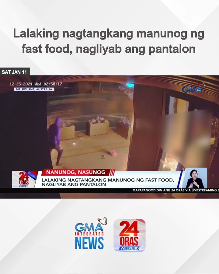Lalaking nagtangkang manunog ng fast food, nagliyab ang pantalon | 24 Oras Weekend