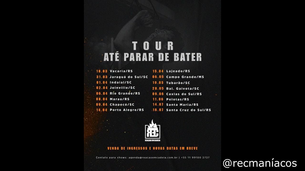 Reação em Cadeia Tour 2023 ''Até