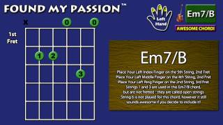 Awesome Sounding Guitar Chord: Em7/B [X 2 2 0 3 0]