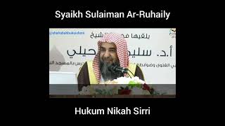 Hukum Nikah Sirri - Syaikh Sulaiman Ar-Ruhaily