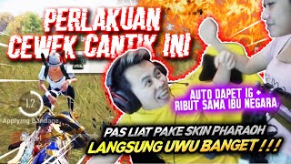 PERLAKUAN CEWEK RANDOM INI LANGSUNG UWU BGT PAS LIAT PAKE SKIN PHARAOH SAMPE DIKASIH IG !! - PUBGM