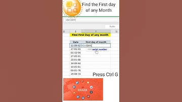 Find the First day of any Month in Excel #shorts #excel #exceltips #msexcel #exceltrick