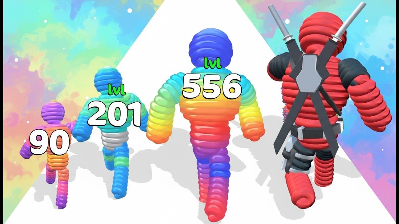 Rope Man Run Gameplay Walkthrough – Satisfying Collection & Running popular games on Youtube 4K!