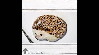 Rock painting hedgehog