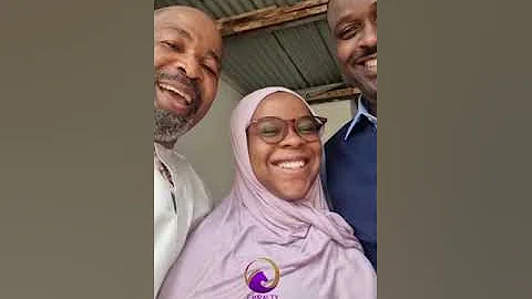 SEE FEMI ADEBAYO’S DAUGHTER, FIRDAOS AS SHE VISITS HER DAD ON A MOVIE SET.