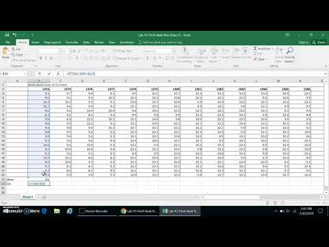 Excel Reference #1: Calculate average and SD