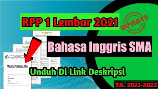 RPP 1 Lembar 2022 Bahasa Inggris SMA RPP 1 Lembar 2022 Bahasa Inggris SMA