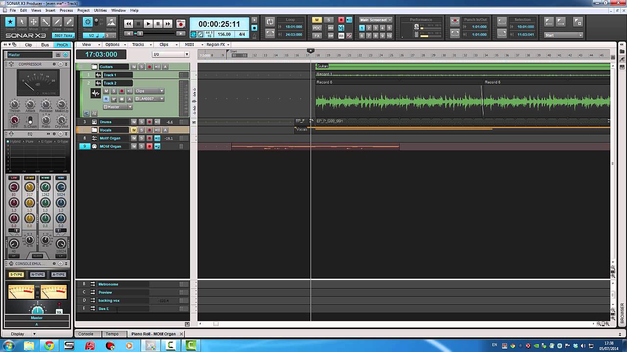 Simple midi and audio edits in Cakewalk Sonar X3 - YouTube