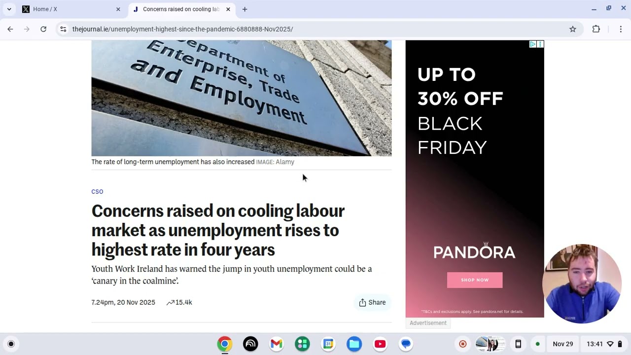 the increase of young people on social welfare in ireland