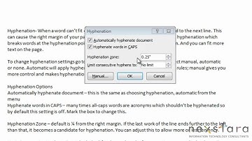 Microsoft Word 2010 - User Guide - Lesson Eighteen - Hyphenation