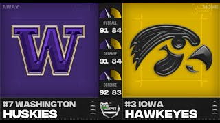 SFA Season 18 CFP Rose Bowl Semifinal: #7 Washington vs #3 Iowa Highlights