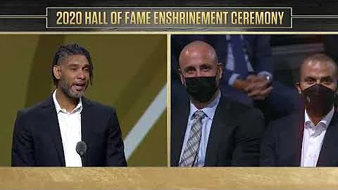 Tim Duncan Thanks Tony Parker and Manu Ginóbili! (Hall Of Fame Speech)