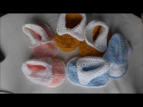 Chaussons Bebe 6 9 Mois Au Crochet La Grenouille Tricote Youtube