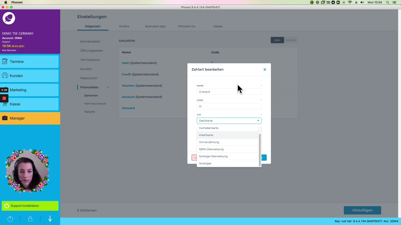 Wichtige Einstellungen nach der TSE Aktivierung