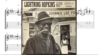 Video voorbeeld van "Lightning Hopkins - Watch My Fingers - TAB Play Through"