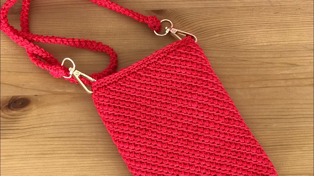 KALIP GİBİ DURAN TELEFON ÇANTASI ÖRÜYORUZ #makromeçanta #telefonçantası #polyester