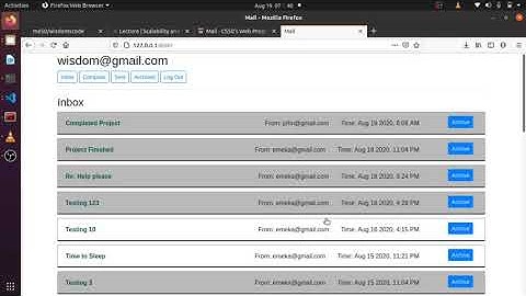 CS50 (2020) : Project 3 (Mail app using Django and Javascript) Email App