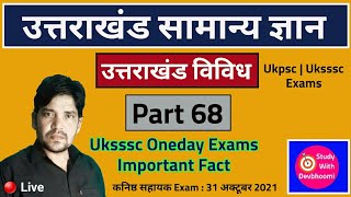 उत्तराखंड विविध प्रश्न | उत्तराखंड सामान्य ज्ञान | 68 | Uttarakhand gk in hindi | Uksssc oneday exam screenshot 1