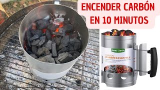 Encender carbón en 10 minutos con la chimenea de encendido Beau Jardin para barbacoa bbq