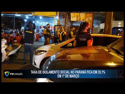 Taxa de isolamento social no Paraná fica em 35,1% em 1º de março