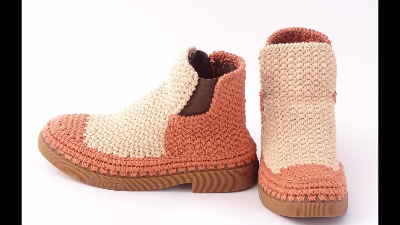 Ghete Crosetate pe Talpa cu Gauri Orient Sport CrochetDecor