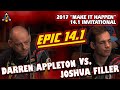 EPIC 14.1: Darren APPLETON vs Joshua FILLER - 2017 MAKE IT HAPPEN 14.1 INVITATIONAL