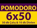 Pomodoro Tekniği | 6 x 50 Dakika | 50 dk Çalış & 10 dk Dinlen | Pomodoro Sayacı | Alarmlı | Müziksiz