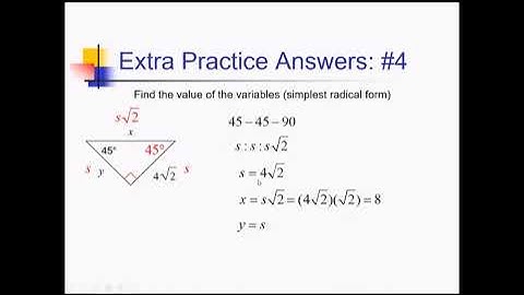 Review of Pythagorean Theorem and Special Right Triangles: Problem Set #2