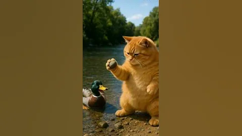 Watch the video about Orange cat is cooking duck || Ai orange cat #ai #cat #funny #fyp #cartoon