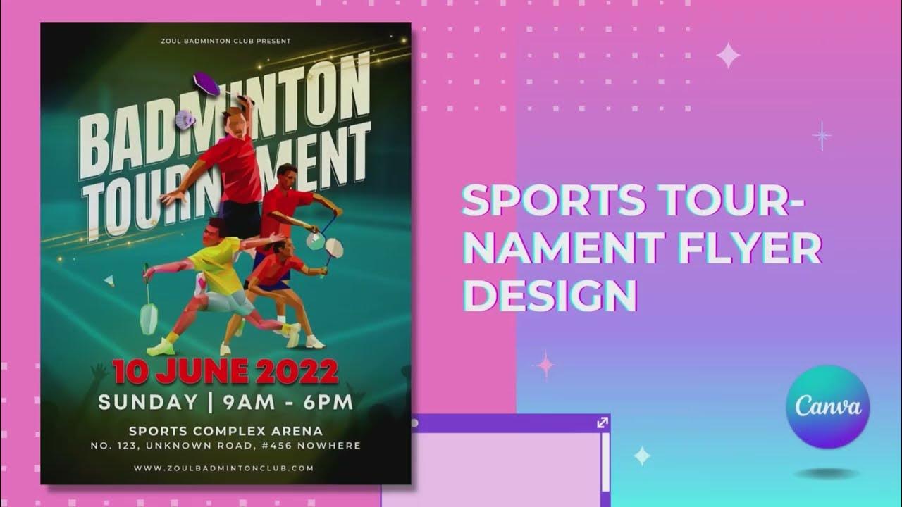 Badminton Tournament Flyer DIY Canva Badminton Tournament 