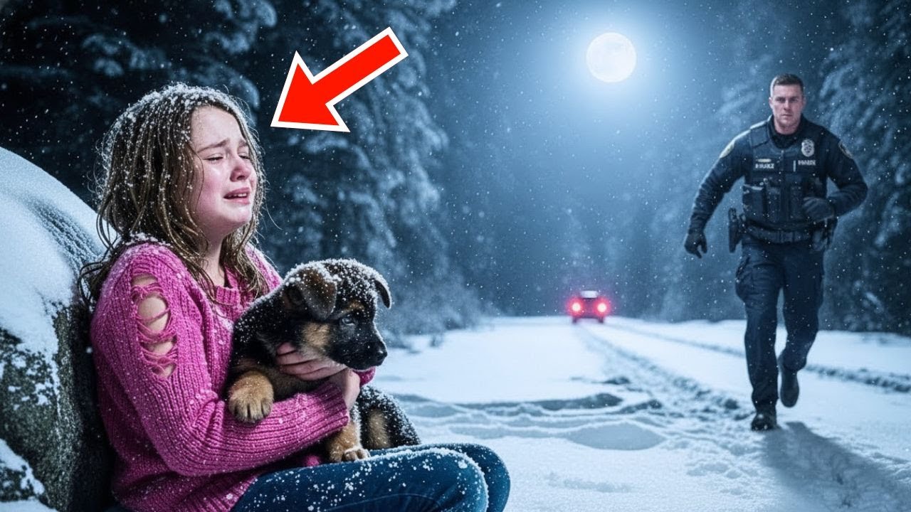Ein reicher Vater ließ seine kleine Tochter und ihren Welpen erfrieren – bis ein POLIZIST auftauchte