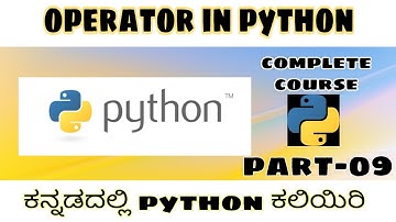 [Kannada] Operator in python || complete python course in kannada || by script kiddie