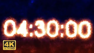 4 Hours 30 Minutes Countdown Timer - Burning [4K]