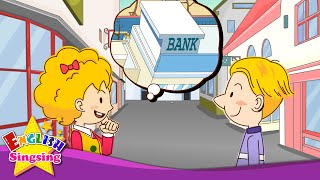 Excuse me. Where's the bank? (Asking the way) - Education Rap for Kids - English song with lyrics