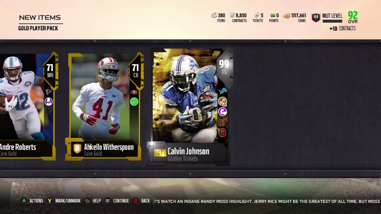 Golden Ticket FS Calvin Johnson Pull!!! |Madden 18 Ultimate Team