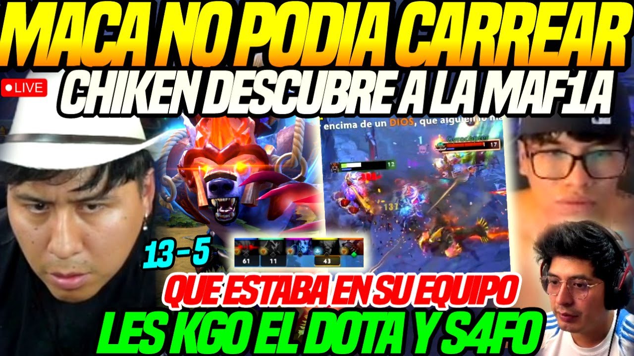 😲MACARIUS, BUTI y CHIKEN DESUBREN a LA MAF1A en su TEAM😲MACA se FRVSTR4 al NO PODER CARREAR dota2