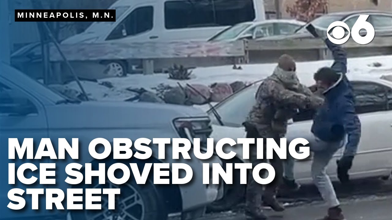 Man obstructing ICE shoved into street