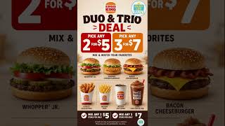 🍔 Burger King’s BEST Value Deal? 2 for $5 or 3 for $7 #burgerking #fooddeals #burgerdeals
