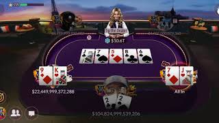 ZYNGA POKER 50B/100B Stake from 10T to 132T on table in Just 10mins