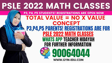What is Total Value No x Value concept? | PSLE 2022 Math Coaching Class By Teacher Hidayah